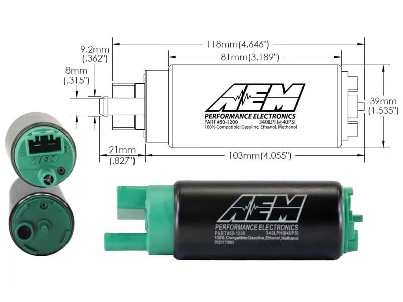 AEM 340LPH E85-COMPATIBLE HIGH FLOW IN-TANK FUEL PUMP